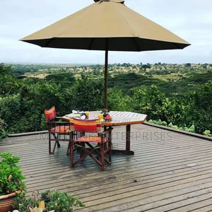 Wooden Metallic Garden Outdoor Umbrella Shades Without Chairs
