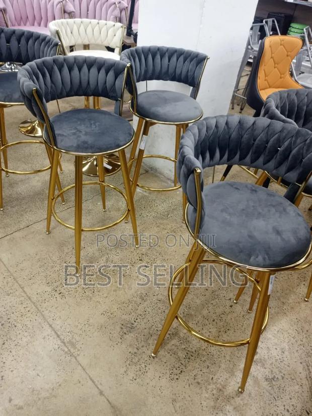 Black Leathered Barstool