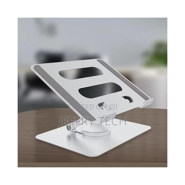 Aluminum Metal Adjustable Laptop Stand With 360 Rotating Base, Ergonom