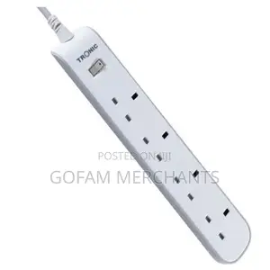 Tronic 4-Way Extension Socket With Neon Safety Shutters