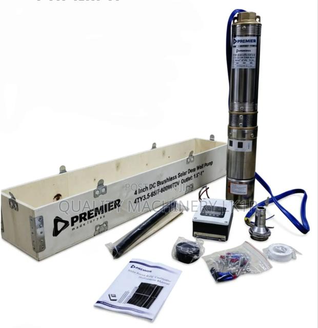 Premier Dc Solar Brushless Submersible Pump 72v 600w 65m Outlet 1.5"
