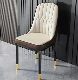 Home Chair; Modern Restaurant Leather Chair With Elegant Metal Legs
