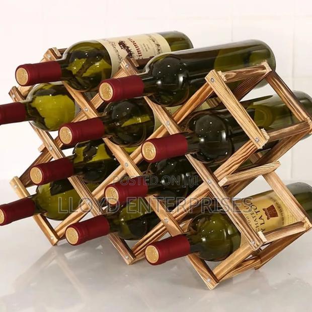 10 Slots Foldable Bamboo Wine Rack - main view