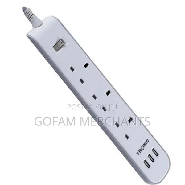 Tronic 3-Way Extension Socket With 3 Usb Neon