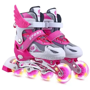 Adjustable Inline Skates Set With Helmet Protective Guards*