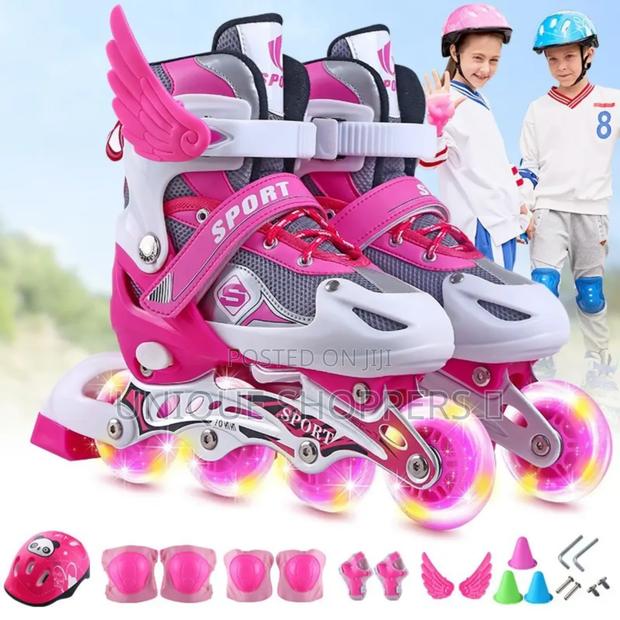 Adjustable Inline Skates Set With Helmet Protective Guards* - thumbnail 5