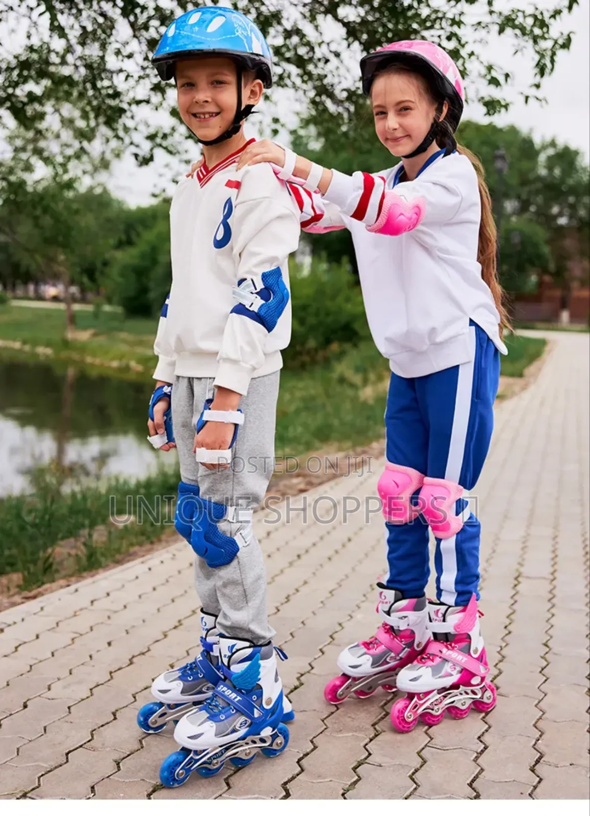 Adjustable Inline Skates Set With Helmet Protective Guards*
