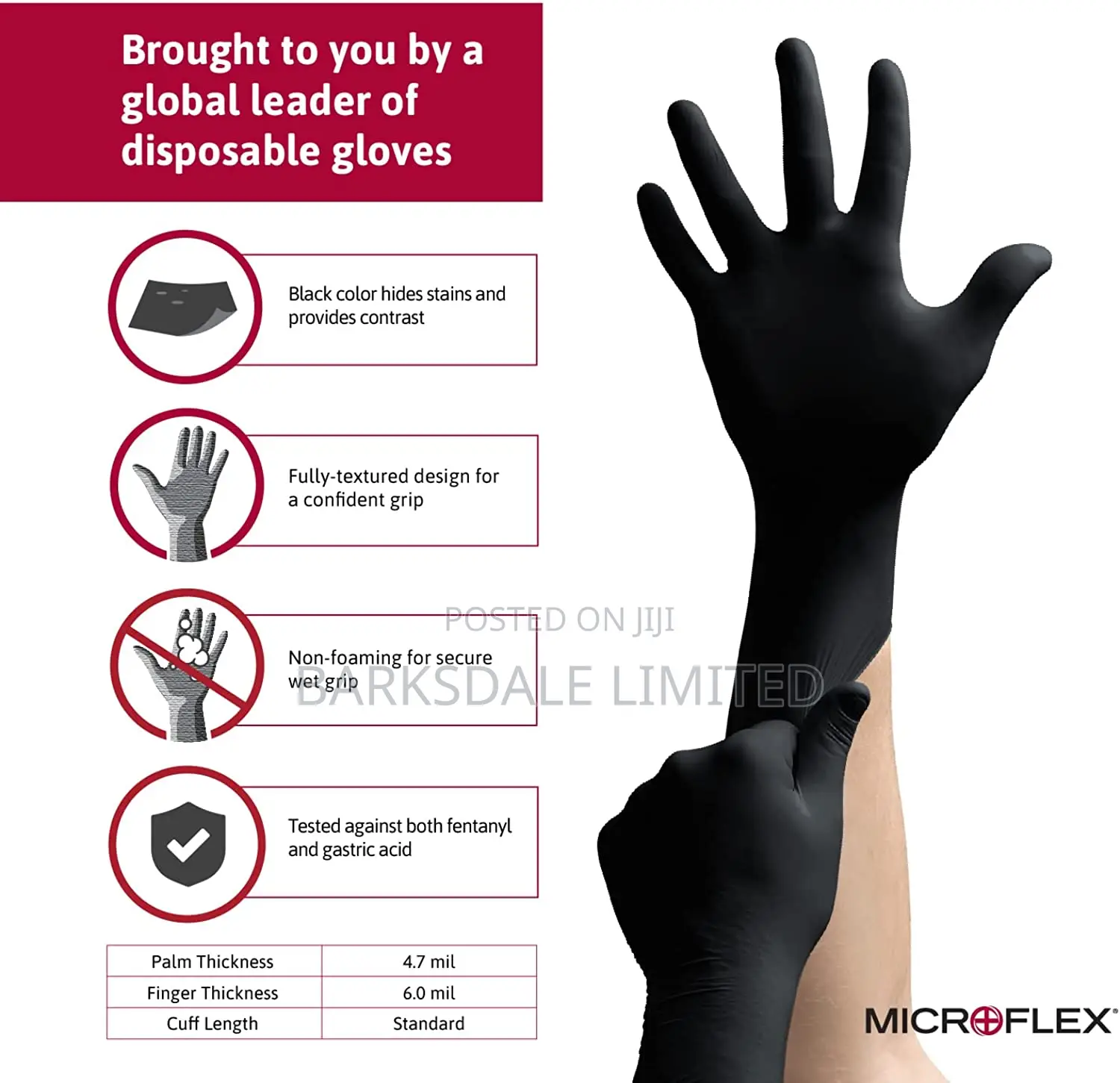 Small Black Nitrile Gloves Food Grade Rubber Chef Kitchen Latex