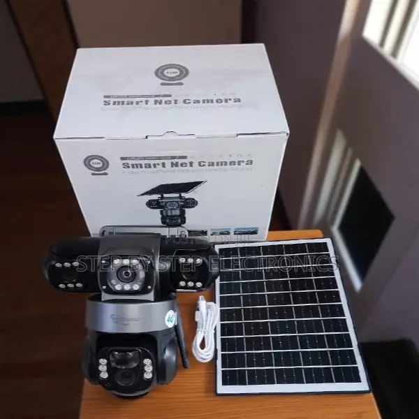 V380 Pro 12mp Triple Lens Solar CCTV Camera With Enhanced Connection