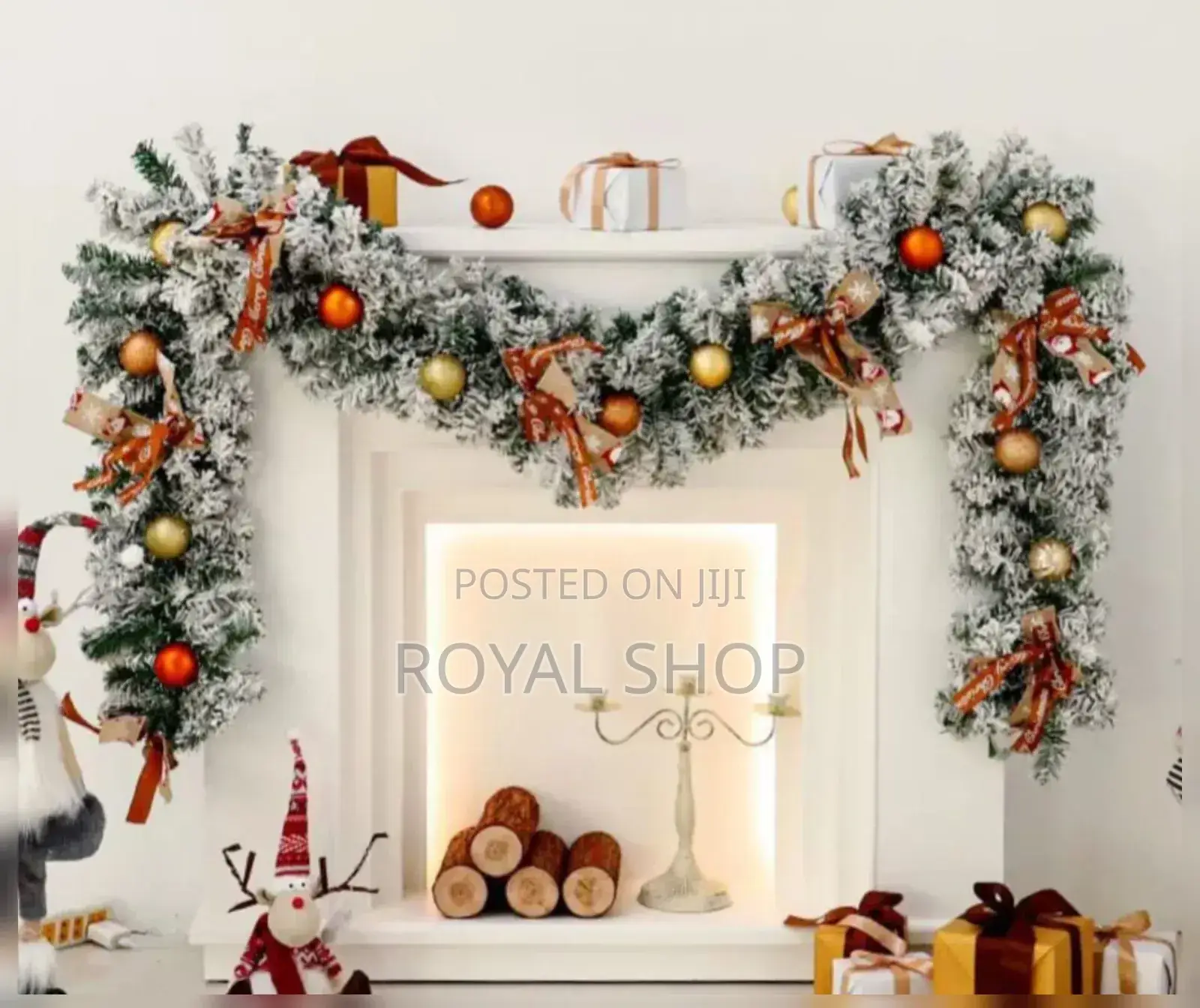 Snowflocked Christmas Garland