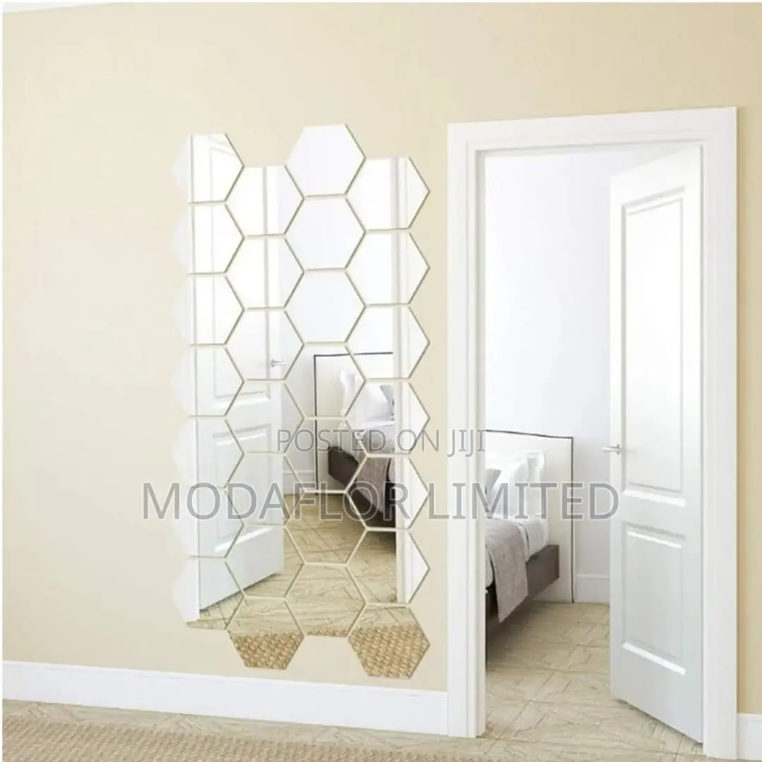 Easy Stick Hexagon Mirrors for Diy Decor