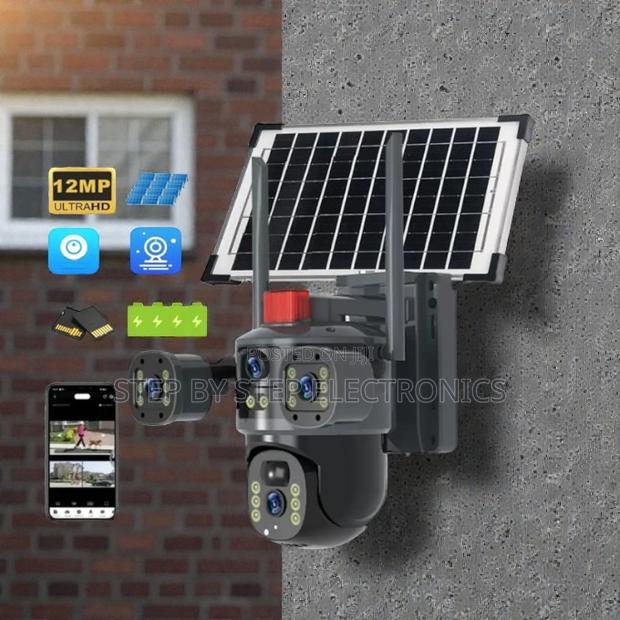 4g Solar Camera With Multiple Lens Light Alarm Siren Smart Control