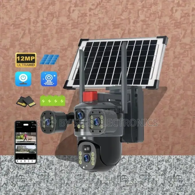 4g Multiple Lens Solar Camera Light Alarm Siren Smart Home Secure