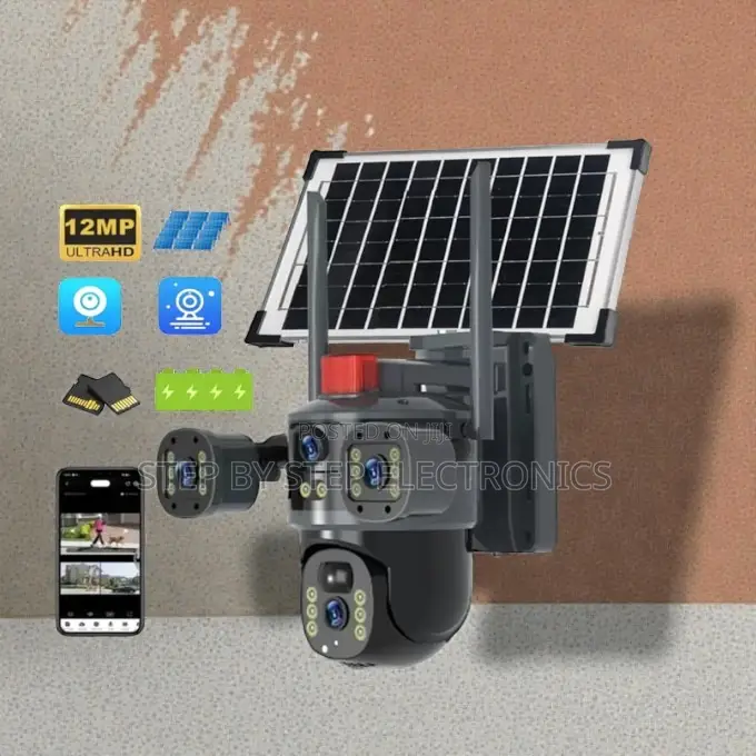 4g Solar Camera Light Alarm Siren Multiple Lens With Hd Recording