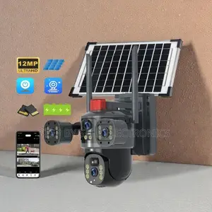 4g PTZ Solar Camera 12mp Multiple Lens With Light Alarm Siren Hd View