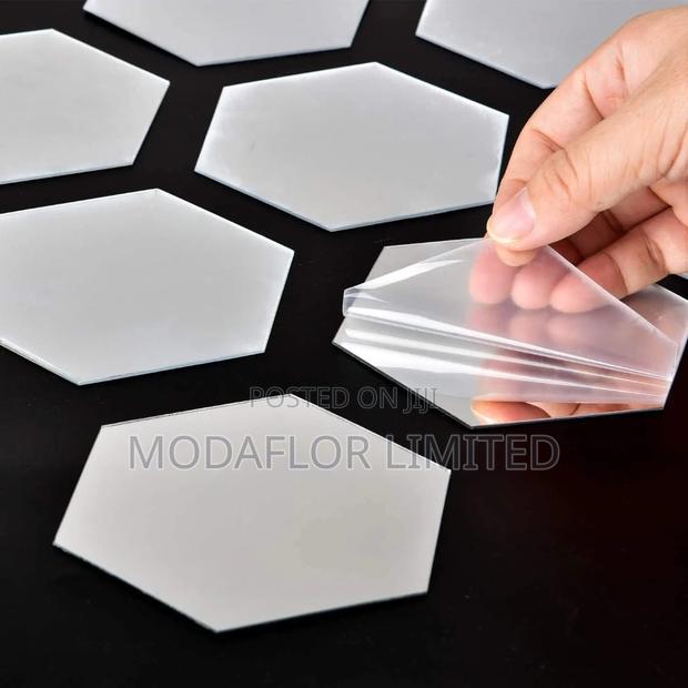 12pcs Hexagon Acrylic Mirror Tiles_ Peel Stick
