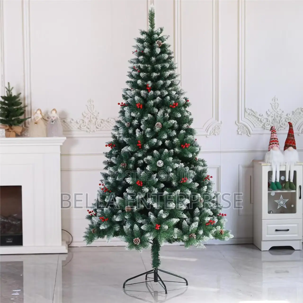 Christmas Trees With Cones and Berries High Quality
