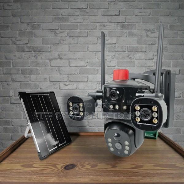 4g Solar Camera Multi Lens PTZ Light Alarm Siren Easy to Install