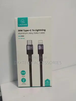 Usams Type C to Lightning 30w Aluminum Alloy Fast Charging Data Cable