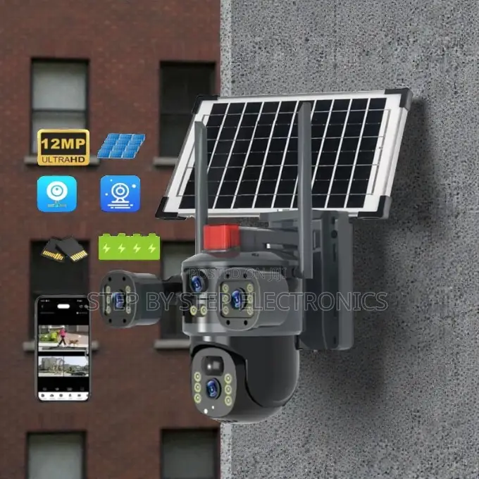 4g Solar Multi Lens Camera Light Alarm Siren Colored Night View