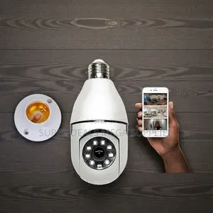 PTZ Wifi Bulb Camera 360 Panoramic View Night Vision Motion Detection