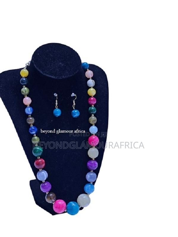 Ladies Multicolored Glass Beaded Jewelry Set - thumbnail 3