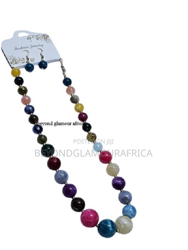 Ladies Multicolored Glass Beaded Jewelry Set - thumbnail 4