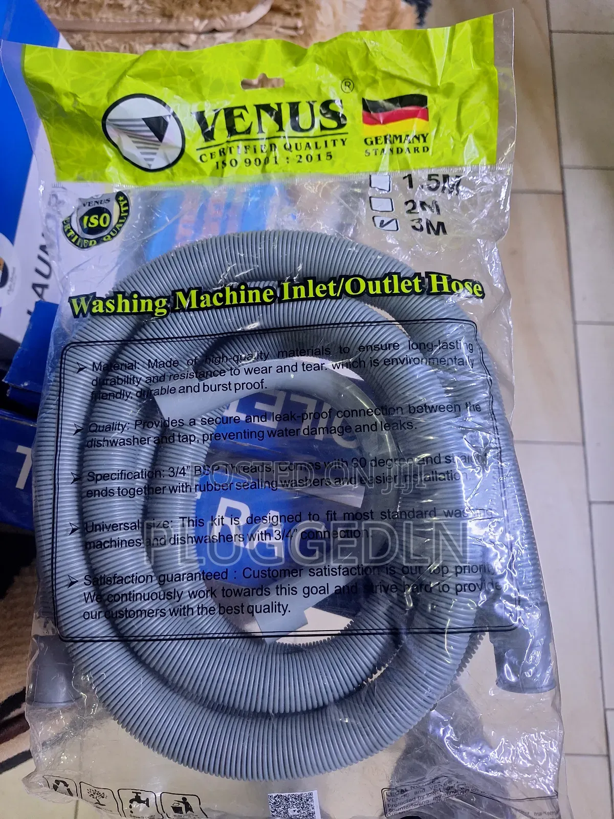 Venus Washing Machine Outlet Pipe – 3 Meters (Universal Fit)