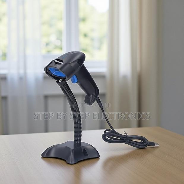 Usb Handheld Laser Barcode Scanner With Stand Lightweight Ergonomic