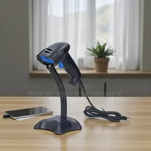 Usb Wired Handheld Barcode Scanner With Stand Over 300 Scans /Second