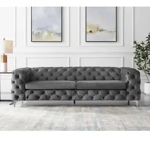Home Sofa; 5-Seat Luxury Living Room Sofas Button-Tufted Velvet Design