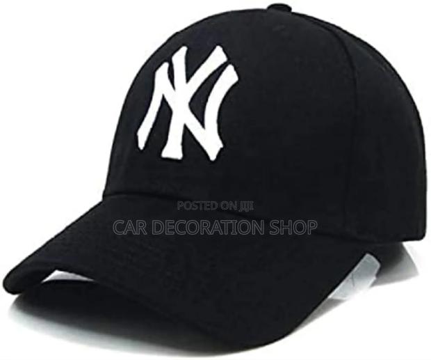 Black New York Yankee Adjustable Caps - main view
