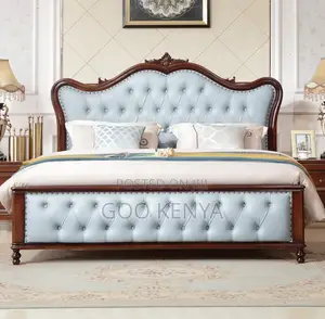 Home Bed; Luxury Soft Upholstered Double King Bed With Storage Box
