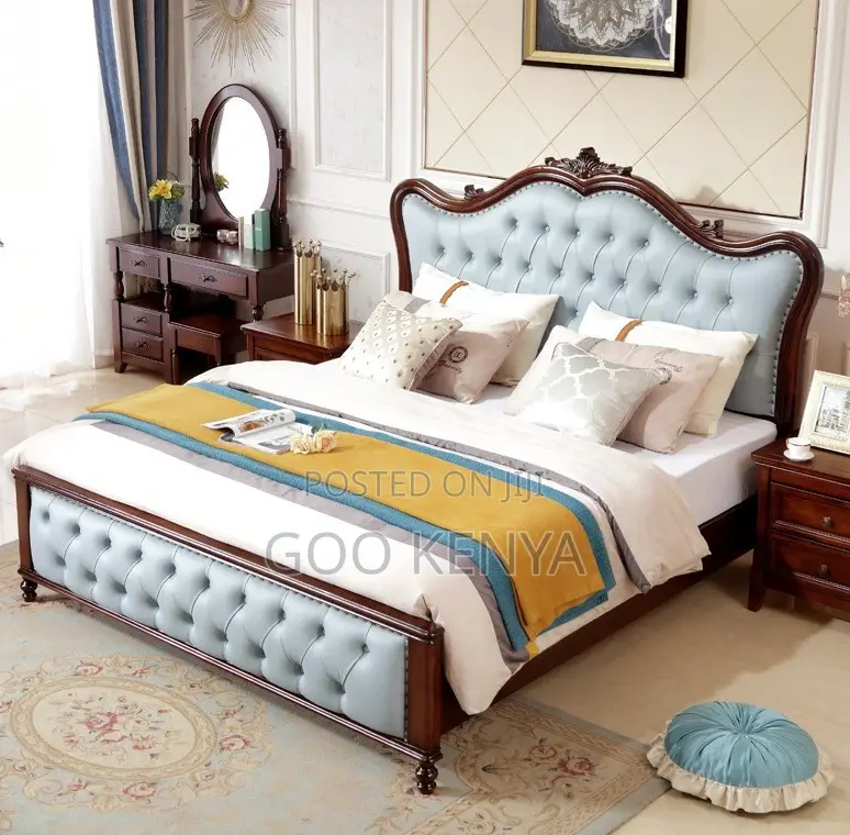 Home Bed; Luxury Soft Upholstered Double King Bed With Storage Box