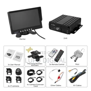 4ch Car DVR Video Recorder Kit With 7" Monitor 4 Night Visioncameras