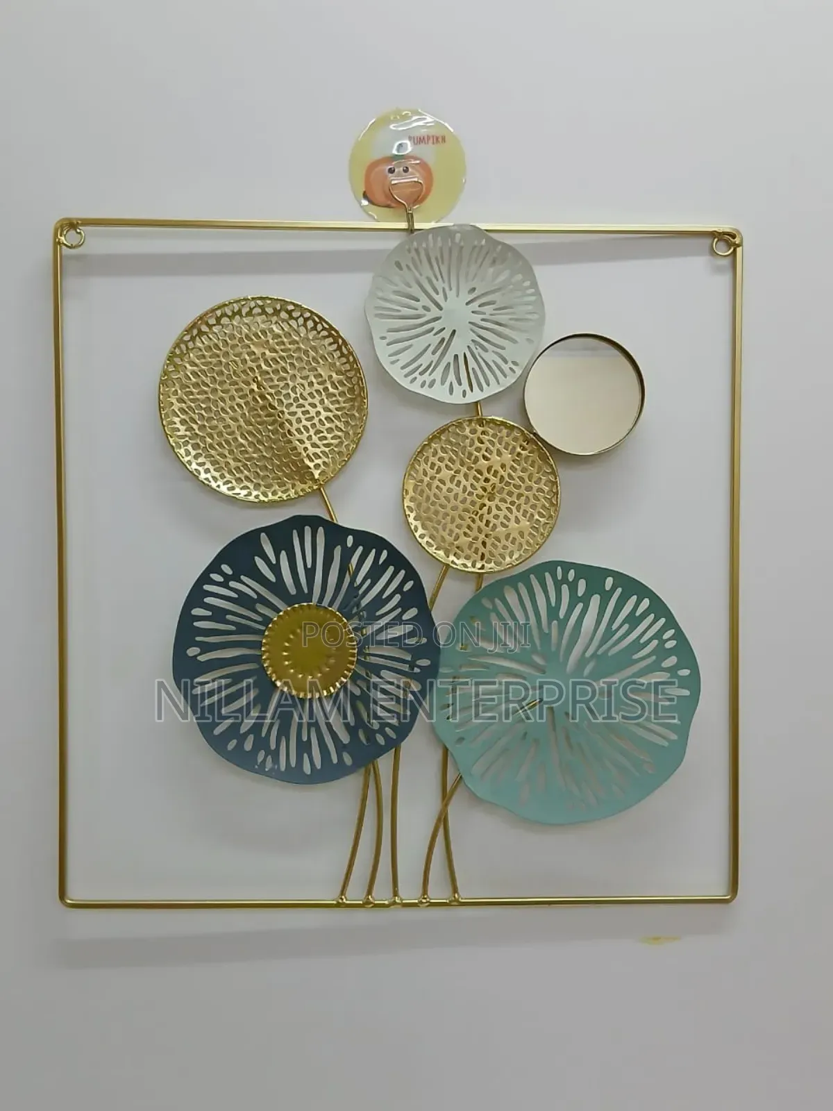 Wall Hanging Gold Plated Metallic Flower Decoration*