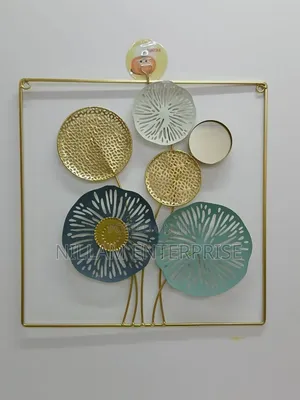 Wall Hanging Gold Plated Metallic Flower Decoration*