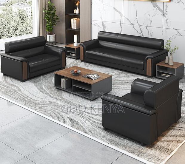 Office Sofa; High-End Lounge Leather Sofa for Office Reception