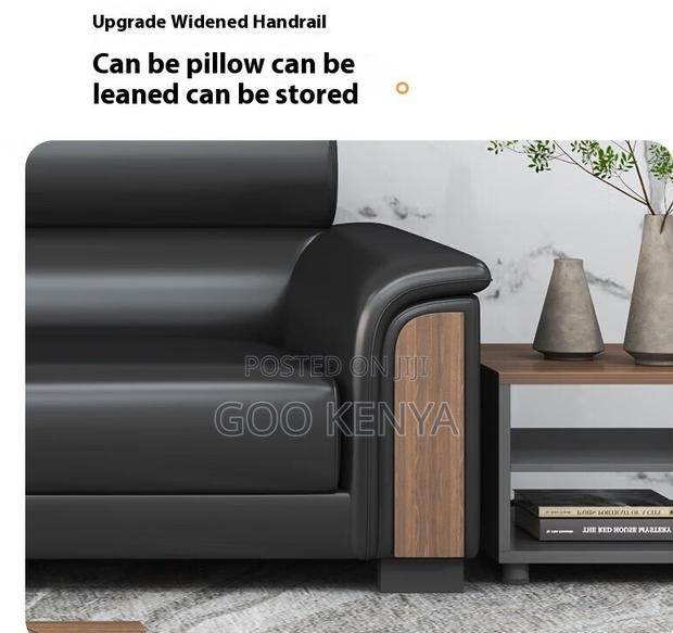 Office Sofa; High-End Lounge Leather Sofa for Office Reception - thumbnail 2