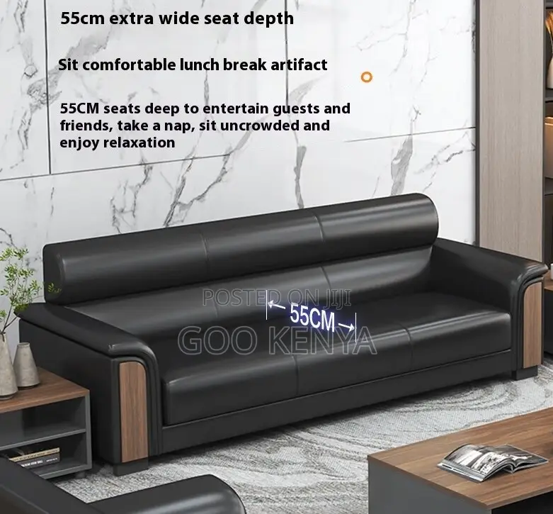 Office Sofa; High-End Lounge Leather Sofa for Office Reception