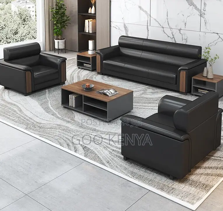 Office Sofa; High-End Lounge Leather Sofa for Office Reception