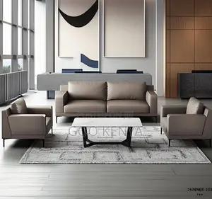 Office Sofa; Contemporary Visitor Sofa — Leather Upholstery for Office