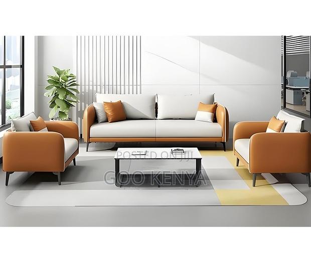 Office Sofa; Contemporary Visitor Sofa — Leather Upholstery for Office - thumbnail 2