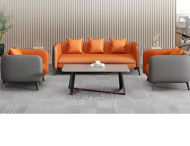 Office Sofa; Contemporary Visitor Sofa — Leather Upholstery for Office - thumbnail 4