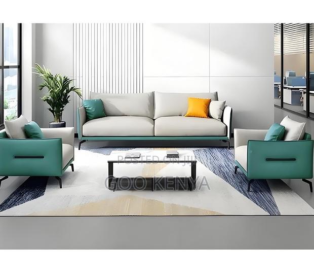 Office Sofa; Contemporary Visitor Sofa — Leather Upholstery for Office - thumbnail 5
