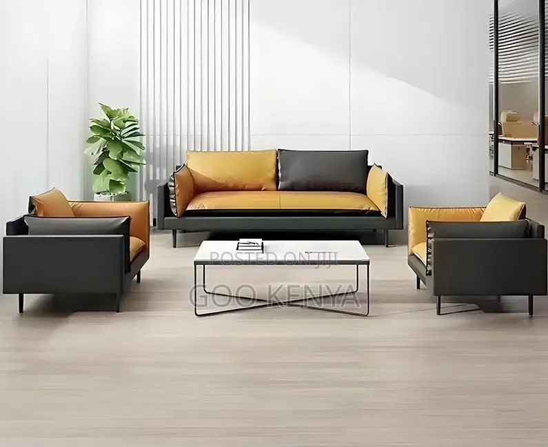 Office Sofa; Contemporary Visitor Sofa — Leather Upholstery for Office