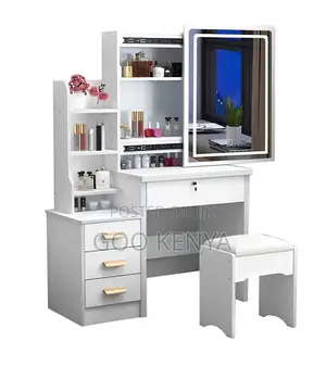 Home Dressing Mirror; Vanity Table Set — Adjustable Sliding Mirror