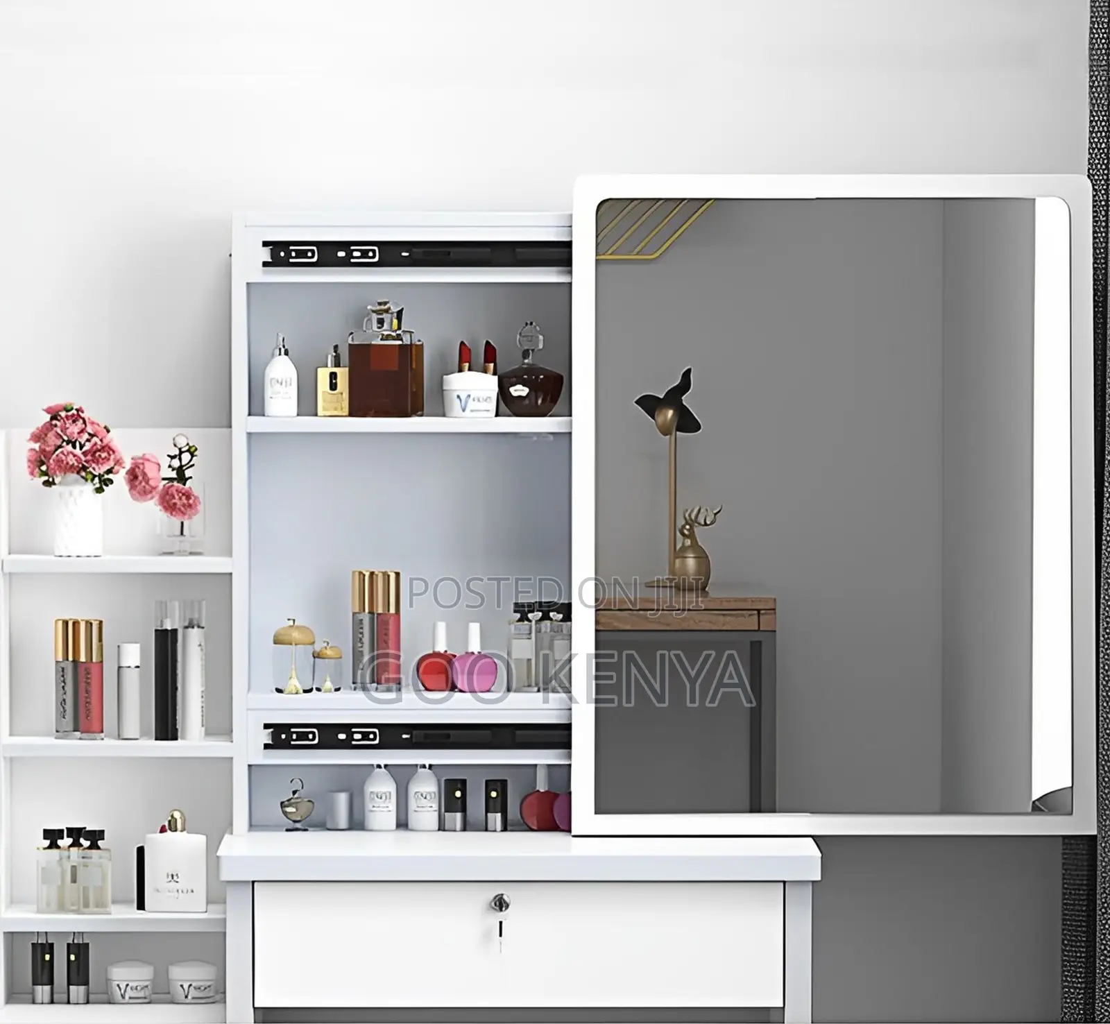 Home Dressing Mirror; Vanity Table Set — Adjustable Sliding Mirror