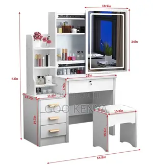 Home Dressing Mirror; Vanity Table Set — Adjustable Sliding Mirror