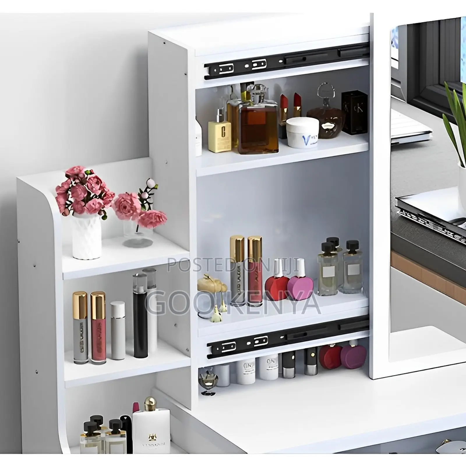 Home Dressing Mirror; Vanity Table Set — Adjustable Sliding Mirror